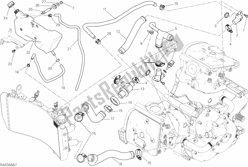 Tutte le parti per il Sistema Di Raffreddamento del Ducati Monster 821 Thailand 2016
